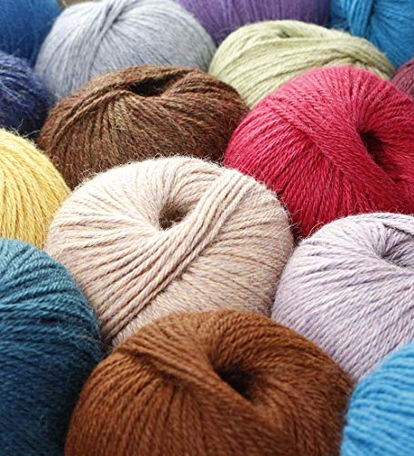 100% Baby Alpaca Yarn Wool Set of 3 Skeins Lace Worsted Bulky/Chunky Weight - Heavenly Soft and Perfect for Knitting and Crocheting (Heather Lilac, Worsted Weight)
