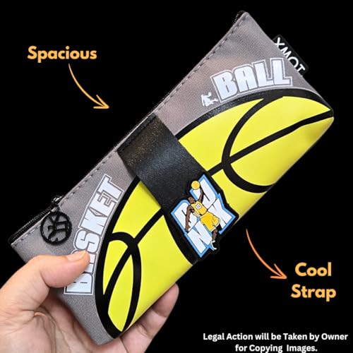 Image of Funfob Soccer Pencil Pouch for School College for Pen Pencil Or Other Stationery Products Pencil Pouch Travel or Cosmetic Case | Soccer Yellow Black Basic