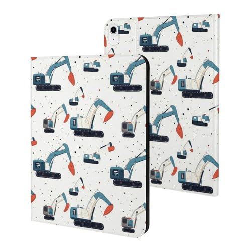 Étui iPad 10 anti-choc pour enfant avec motif excavatrice et coque ultra fine