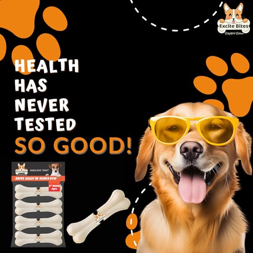 Image of Excite Bites Excite Bites Dog Rawhide Bones (Dog Chews) (Size 5 inch) (4Pcs), White, 200 g (Pack of 4)