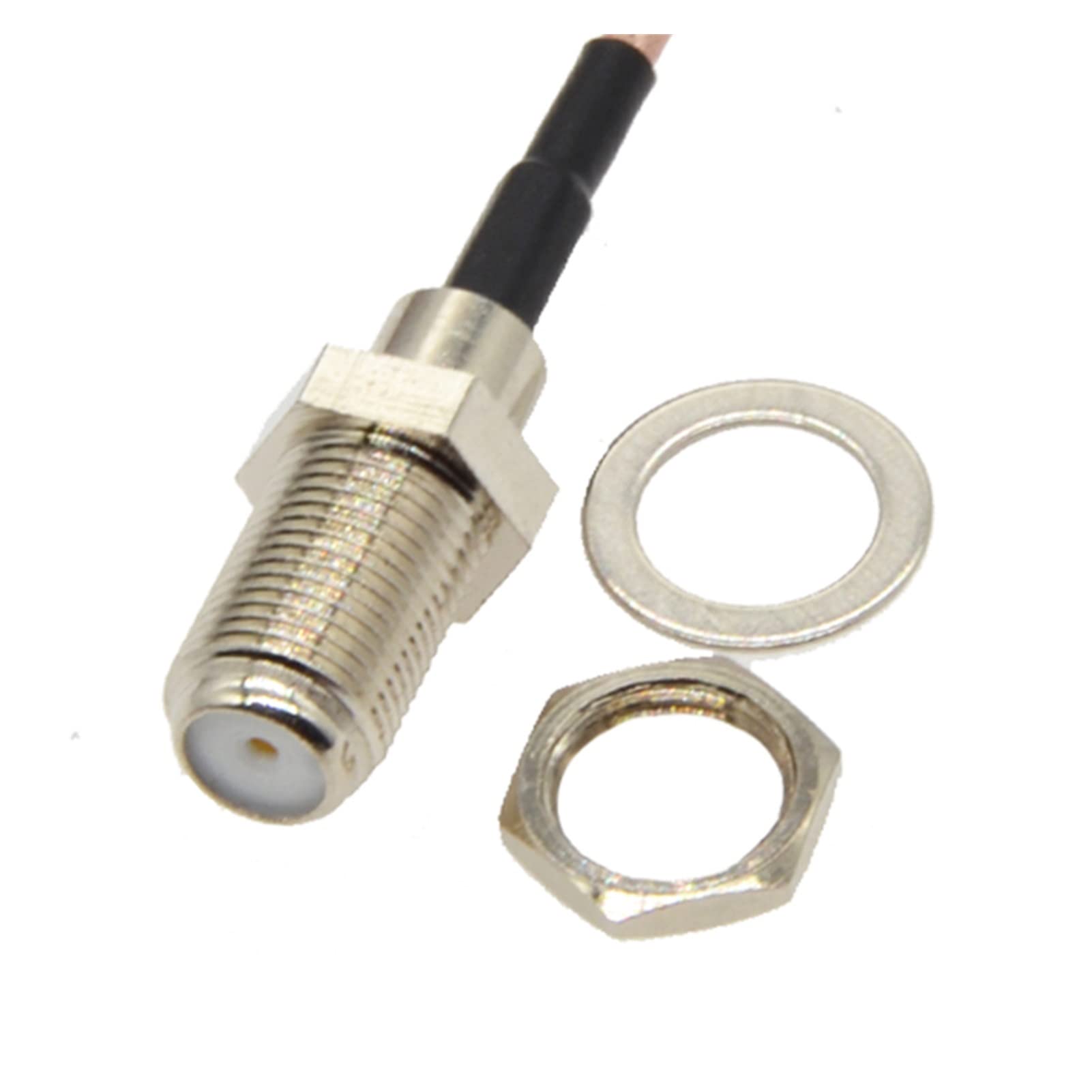 1pcs RG178F Cloison femelle à UFL/U .FL/IPX/IPEX-1 Jack femelle coaxial. Rf. Câble trecc WiFi 3G. Câble d'extension d'antenne (F Male to IPEX-1 F,25CM)