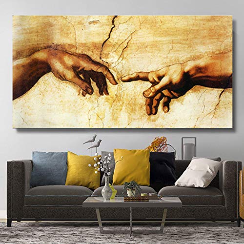 Tableau Création d'Adam impression toile luxe 60x120 cm