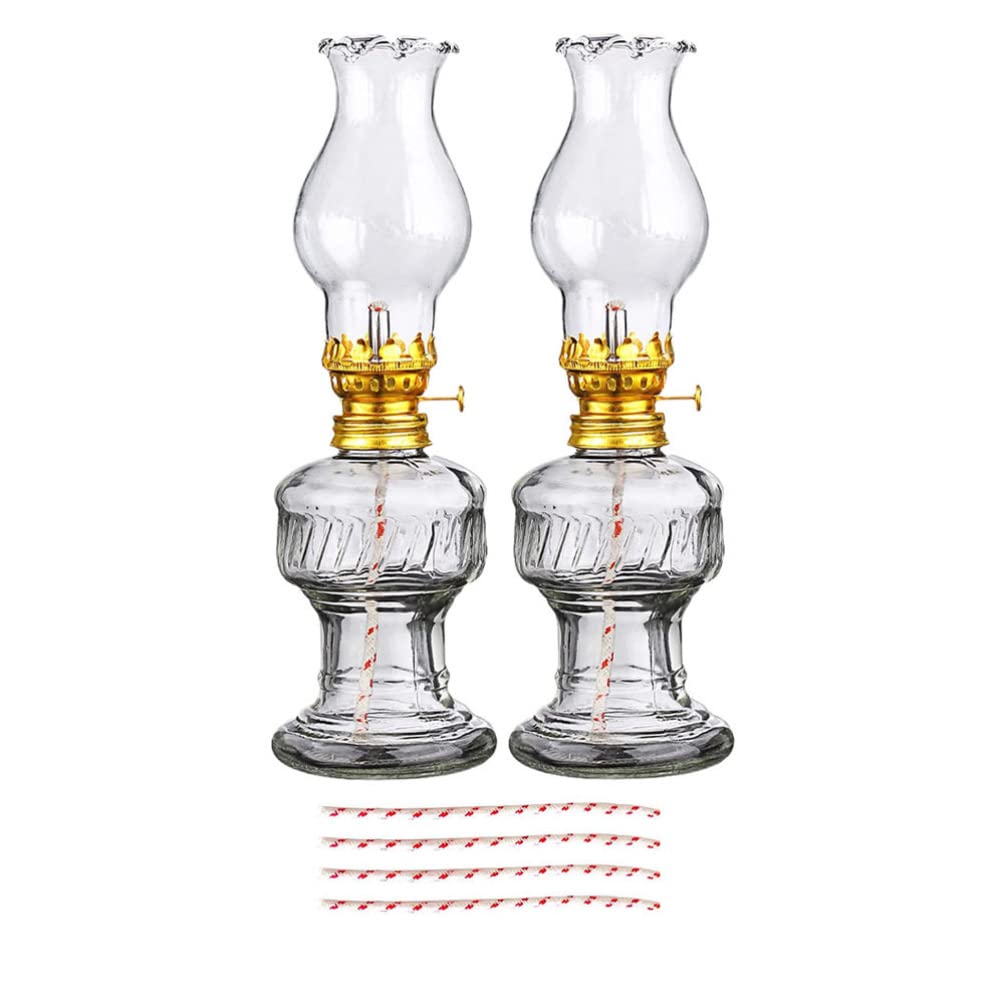 Garneck 2 Sets of Retro Kerosene Lamp Retro Oil Lamp Burner Kerosene Oil Home Party Decorative Outdoor Camping s for Indoors