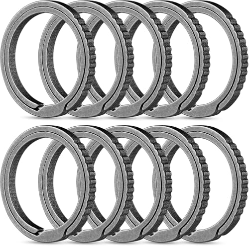 Image of FEGVE Small Titanium Key Chain Rings, Side Push Keychain Ring, Rustproof | Side Push Easy Open, Gr5 titanium alloy, Ultra-light, Corrosion-proof, Anti-deform, for House Car Work Keys