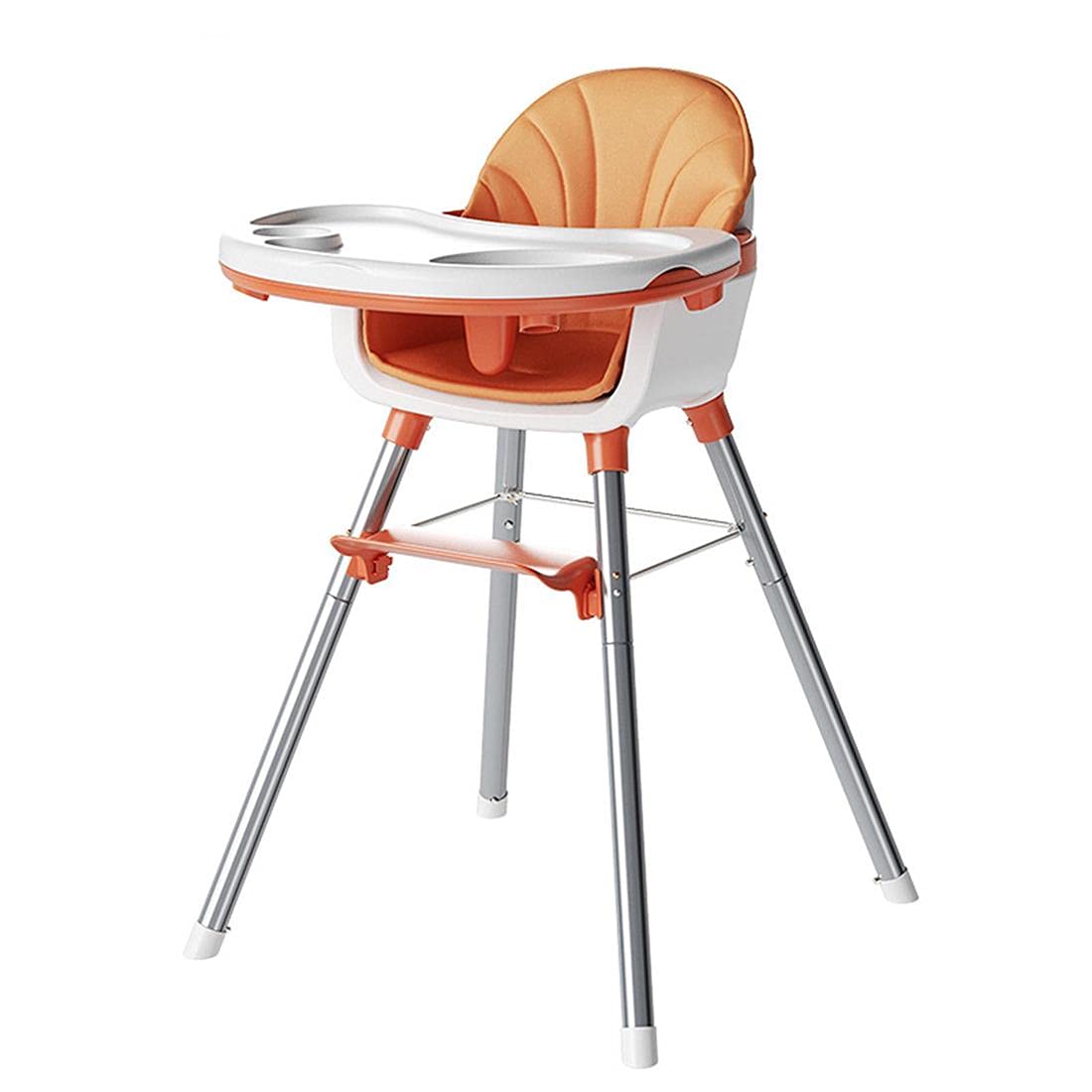 HKOEBST Two-In-One High-End Chair,Portable Feeding Seat,Detachable Cushion,Adjustable Tray,Suitable for Young Children,6 Months To 5 Years Old,Orange