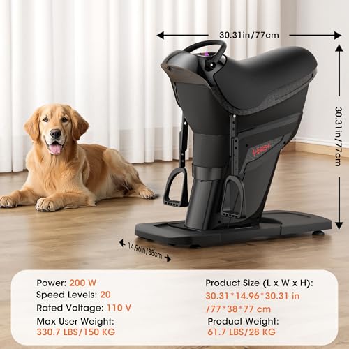 Image of Electric Horse Riding Machine, 3D Simulation Abdominal Exercise Machine, Horse Riding Exercise Machine with 20 Adjustable Speed & LED Display, Professional Home /Gym Training Equipment 5i16