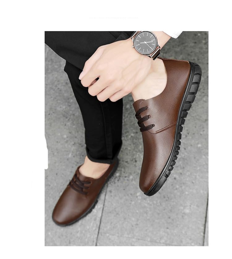 Men's Fashion Sneakers Leather Retro Casual Shoes for Men Breathable Dress Mens Sneakers4
