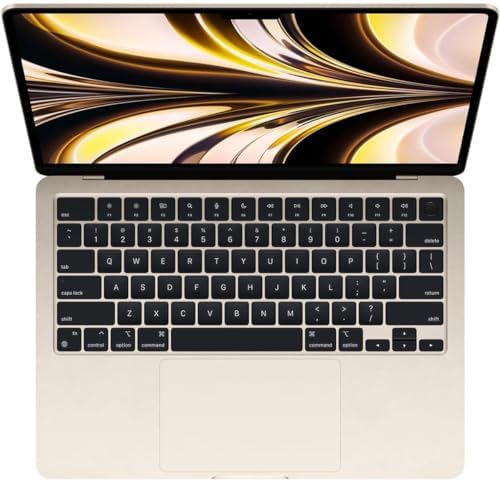 Image of Apple 2022 MacBook Air with Apple M2 Chip, 13-inch, 16GB RAM, 256GB SSD Storage Starlight (Renewed Premium)