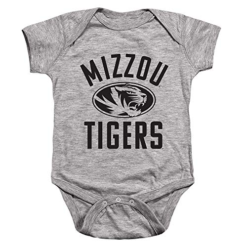 Mizzou University of Missouri Official One Color Mizzou Tigers Logo Unisex Infant Snap Suit for Baby,Athletic Heather, 6 Months