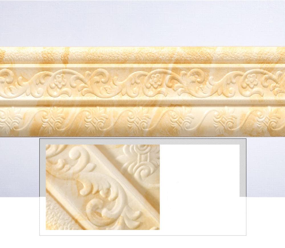 Krawędź tapety Tapeta Border Peel And Stick Tile Pattern Multicolor 8,5 cm x 235 cm Opakowanie 2 szt.(Marble Yellow)