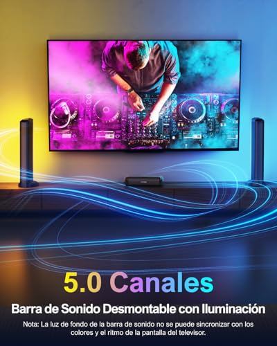 Barra de Sonido ULTIMEA 5.0ch Bluetooth RGB con Control App - Imagen 3