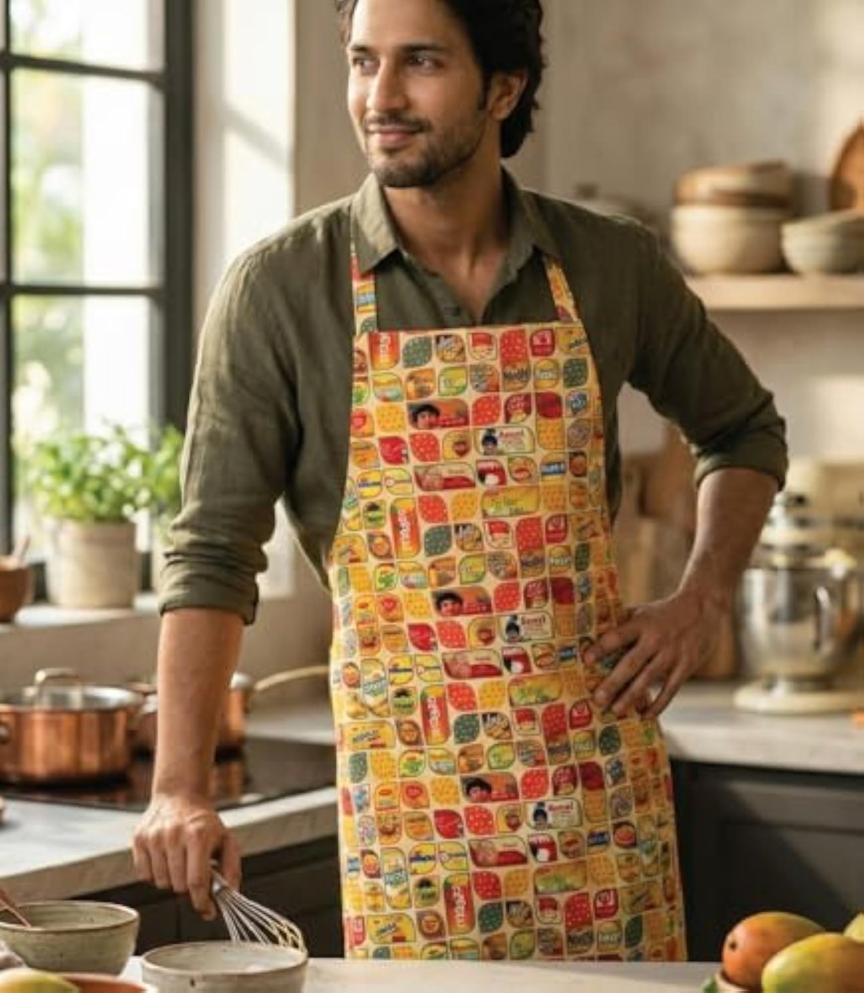 Nostalgia Indian Foods Apron, Cultural Kitchen Wear