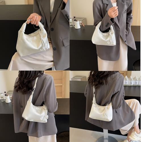 Image of Crescent Crossbody Shoulder Bag, Tote Handbag for Women, Sling Hobo Purse with Chain Strap