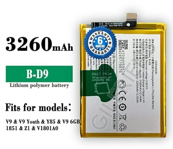 Image of Original B-D9 Battery for Vivo V9 | V9Pro | Y85, 1723 Battery with 6 Month warrenty**** (P0087)