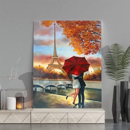 Image of Jasol Diamond Painting Kit, 40x30 Cms, Full Drill, 5D Crystals, Home Wall Decor Gift Set (Paries Love M45405)