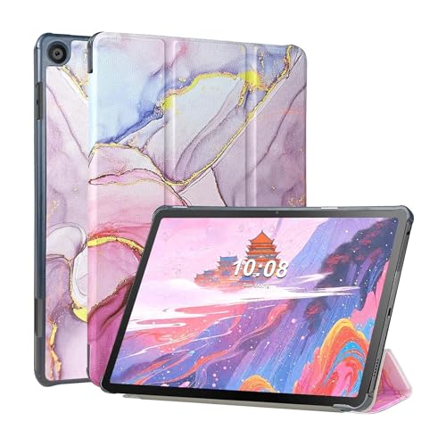 FANSONG Case for Lenovo Tab M10 3rd Gen 10.1 inch 2022(TB-328FU / TB-328XU),Shockproof Protective Hard PC Back Shell,Slim Smart Trifold Flip Stand with Auto Sleep/Wake,Pink