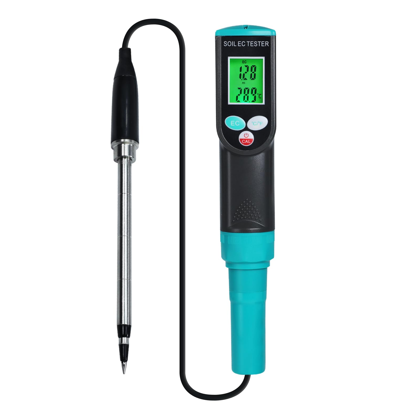 Medidor Portátil de CE y Temperatura del Suelo - Analizador de Fertilidad y Conductividad para Plantas, Jardinería, Invernaderos (Interior/Exterior) IP67
