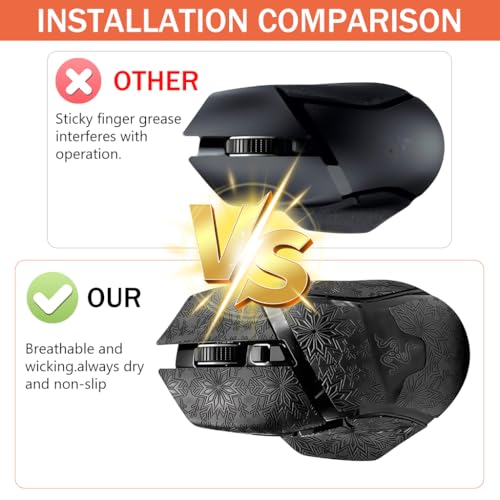 Image of ZORBES Compatible with Razer Basilisk V3 /V2, Gaming Mouse Anti-Slip Grip Tape, Fashion Snowflake-Embossed Sweat-Absorbing Grip Sticker for Enhanced Control & Comfort-Gaming Mouse Decals