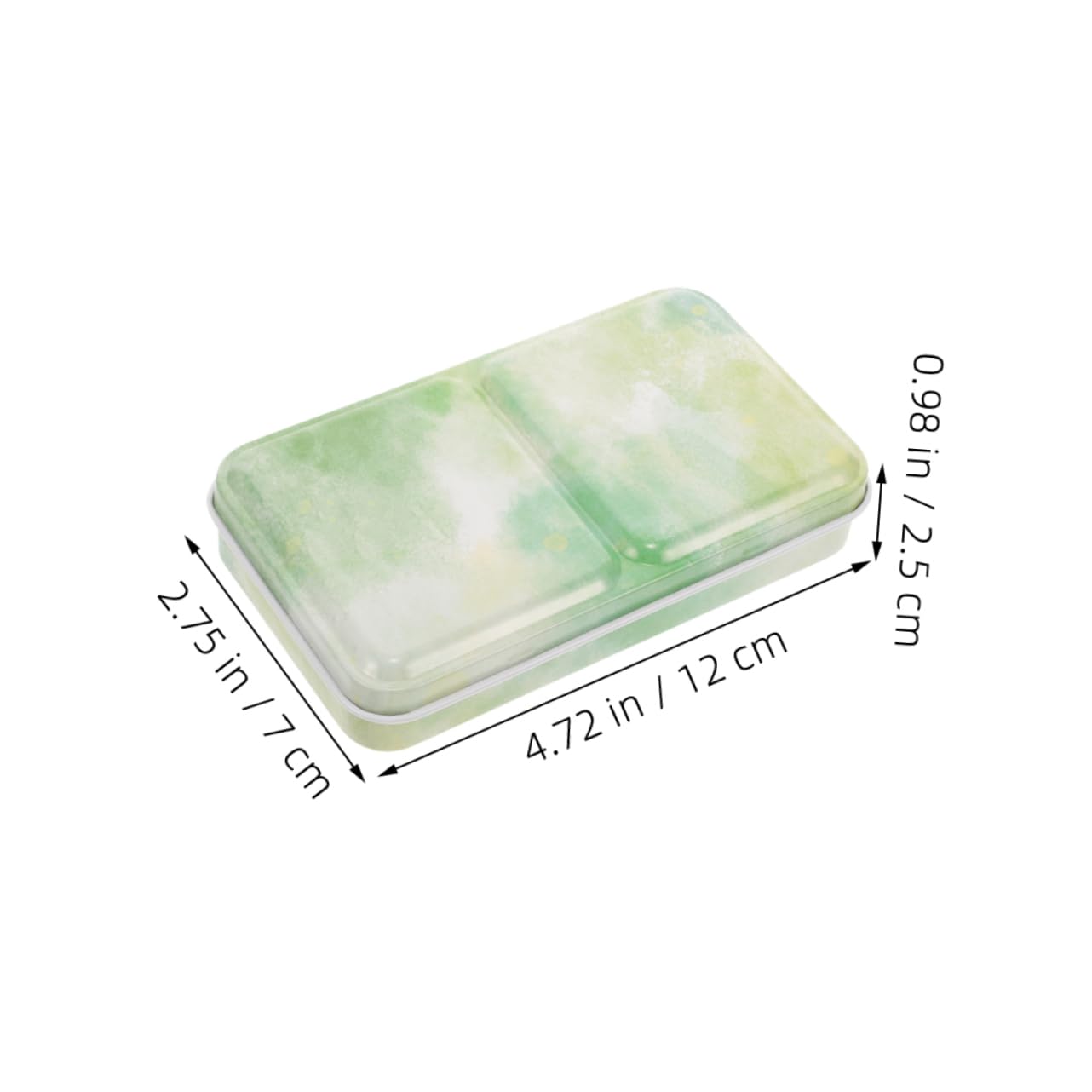 OSALADI 2Pcs Portable Watercolor Palette Box Durable Mixing Tray for DIY Art Travel Metal Paint Case with Multi Compartment Design for Artists and Students