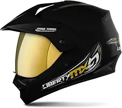 CAPACETE FECHADO PRO TORK LIBERTY MX VISION PRO PRETO TAM. 58 VIS. DOURADA