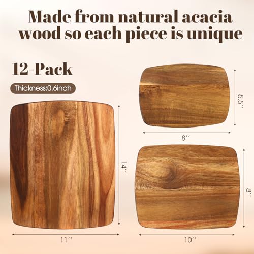 Set de 12 Tablas de Cortar de Madera de Acacia miniatura 2