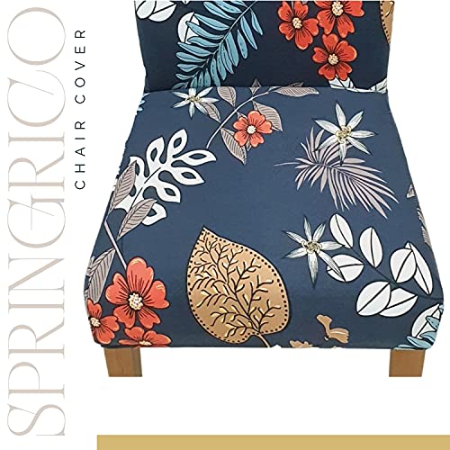 Image of SPRINGRICO Chair Covers for Dining Room 6 Pack, Stretch Dining Chair Cover, Washable Spandex Kitchen Parsons Chair Slipcovers, Removable Seat Protector for Home or Party ( Set of 6, Garden Wind)