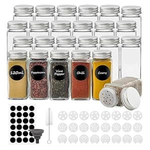 Withosent Gewürzgläser Eckig 24er Set 120ml