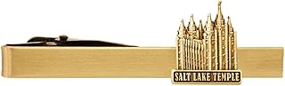 Ringmasters LDS Salt Lake City Utah Temple Gold Steel Tie Bar - Tie Clip - Priesthood Gift, LDS Missionary, Tie Clip