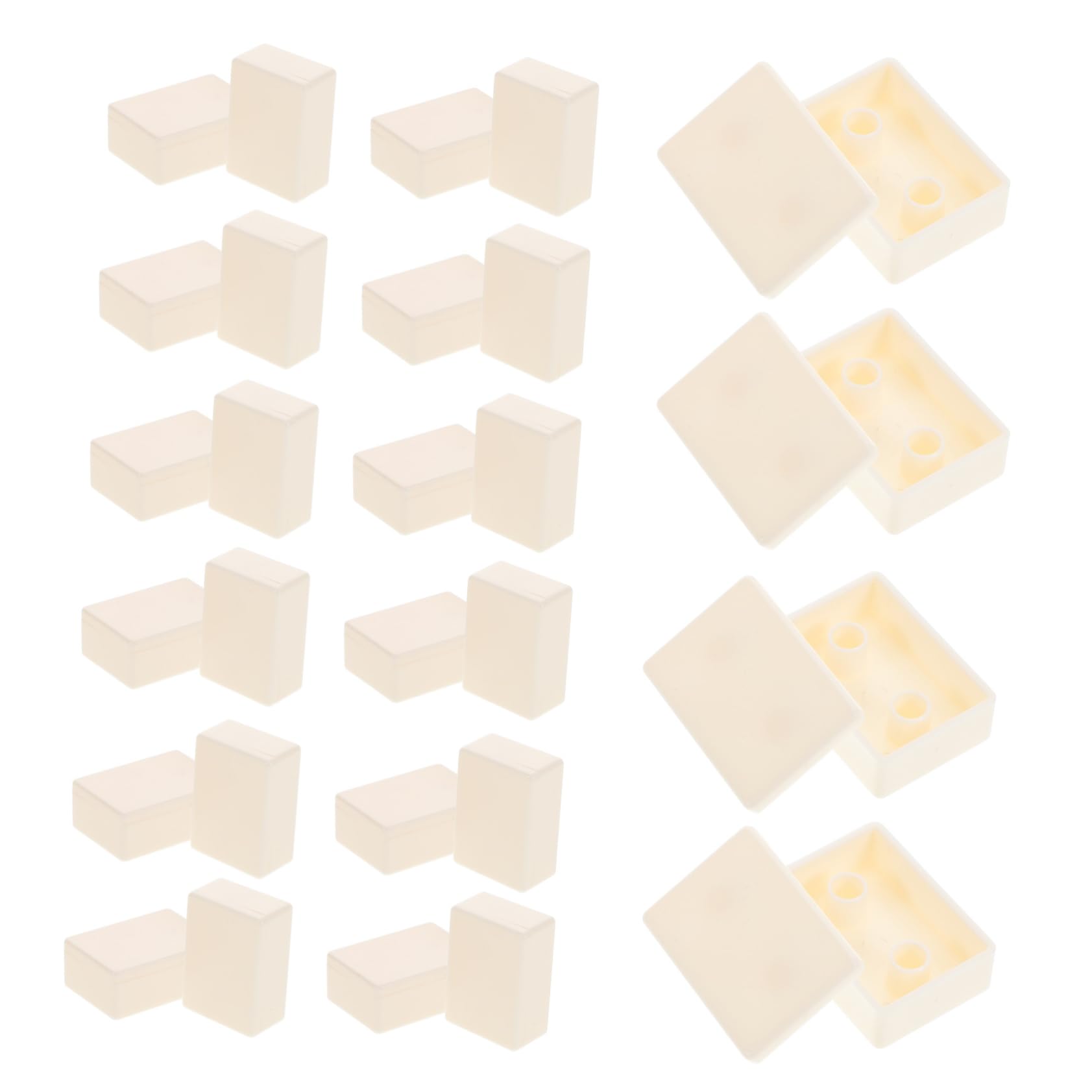 BESPORTBLE Pieces Square White Chess Piece Checkers Games for Classroom Original Marble Game Expression Blocks Giant Chess Stacking Blocks Beige Acrylic