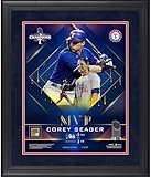 Corey Seager Texas Rangers Framed 16' x 20' 2023 MLB World Series MVP Collage with a Capsule of Game-Used World Series Dirt - Version 2- Limited Edition of 250 - MLB Game Used Dirt Collages