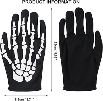 Amazon.com: NAIHOD 2 Pairs Skeleton Gloves - Halloween Accessories
