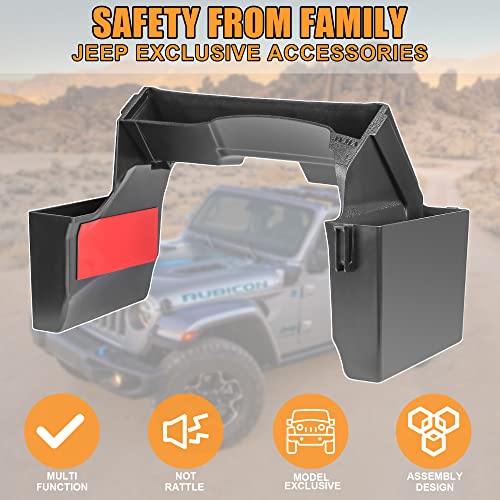 Jvma Upgrade Gear Tray For Jeep Wrangler Jl Jlu 2018-2023 & Gladiator Jt 2020-2023, Gear Shift Organizer, Wrangler, Gladiator Accessories, 3 Pcs Assembly (Not For Jk) #TOP5