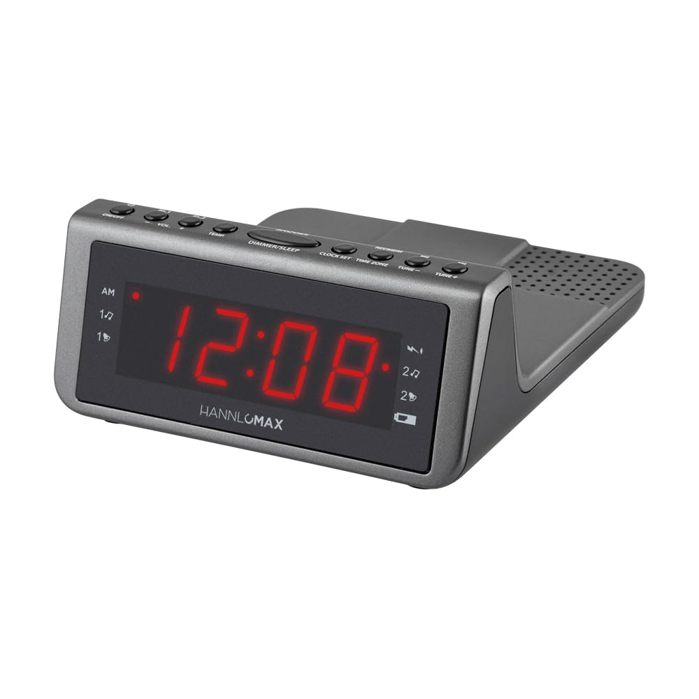 HANNLOMAX HX-205Wi PLL FM Radio with Wireless Charging, USB Port for 1A Charging, 0.9" Red LED Display, Digital Clock with Dual Alarm, Ambient Temperature Display, AC Operation only.-image-22