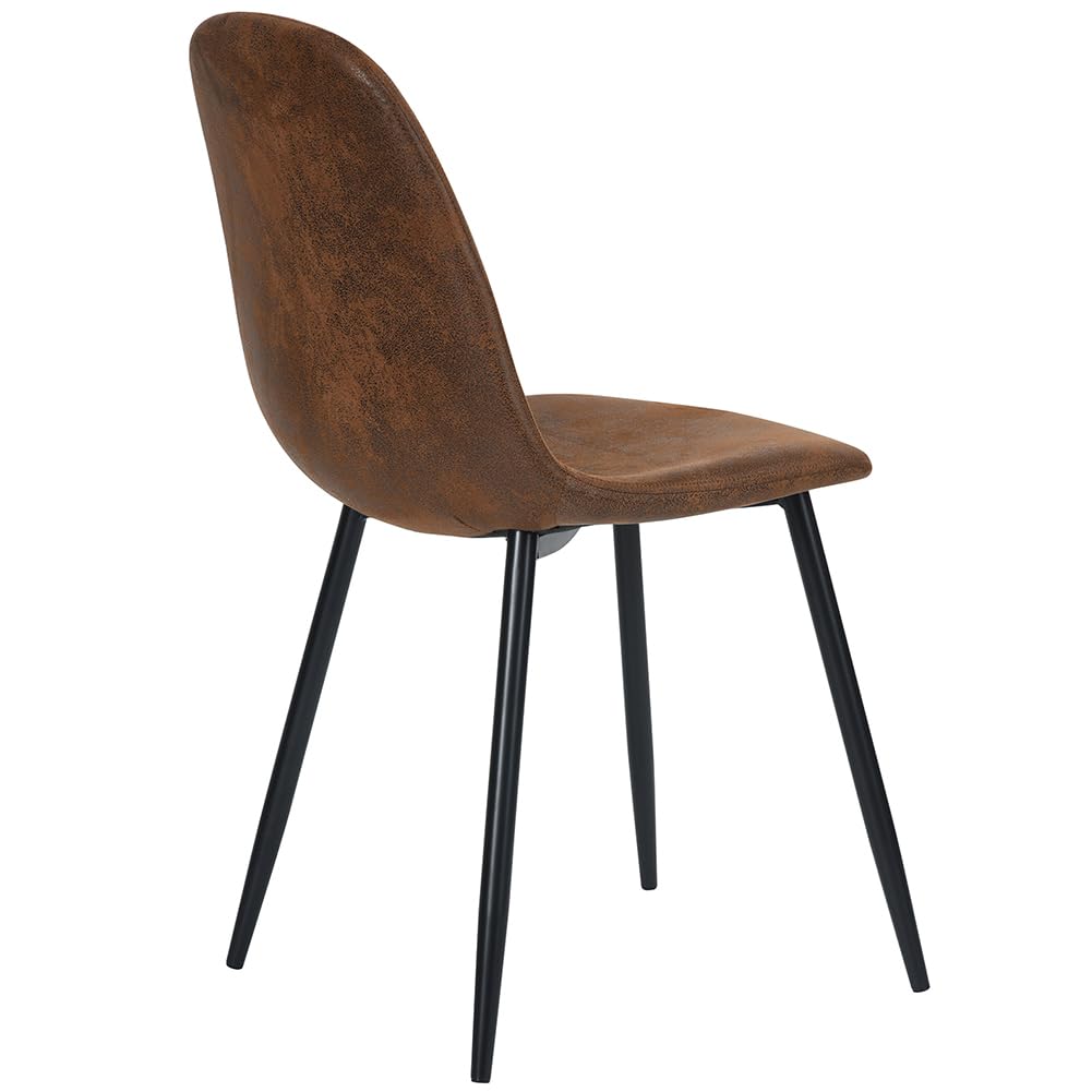 Shally Dogan Zestaw 4 krzeseł do jadalni, czarne stalowe nóżki, miękkie siedzisko, ergonomiczne krzesło skandynawskie wzornictwo, idealny fotel do pokoju dziecięcego, kuchni, biura, tapicerki