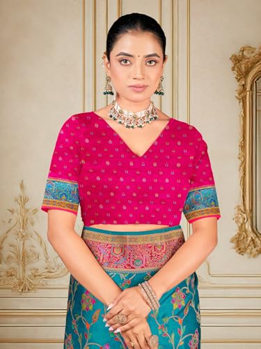 Image of Glory Sarees Women's Luxurious Dola Pure Silk Original Saree Position Print Work Madhubani Inspired Motifs Banarasi Kanjivaram Style Saree With Blouse Piece (Elegant101 Parent)