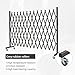 Industrial Metal Expandable Barricade, 11 Feet, Easily Assembled Portable Safety Barrier with Casters, Flexible Mobile Barrier Gate, Adjustable Traffic Fence