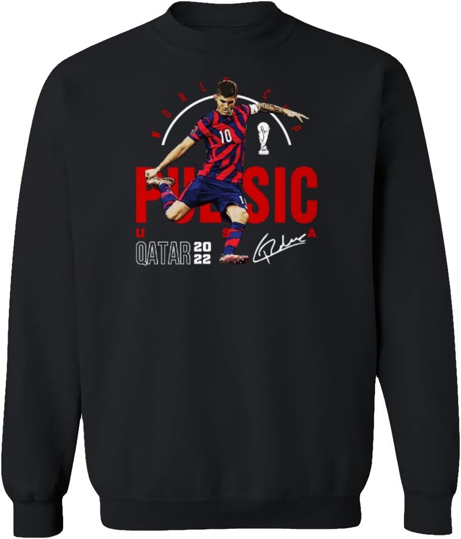KING THREADS World Soccer 2022 Pulisic 10 USA Football Fans Unisex Crewneck Sweatshirt