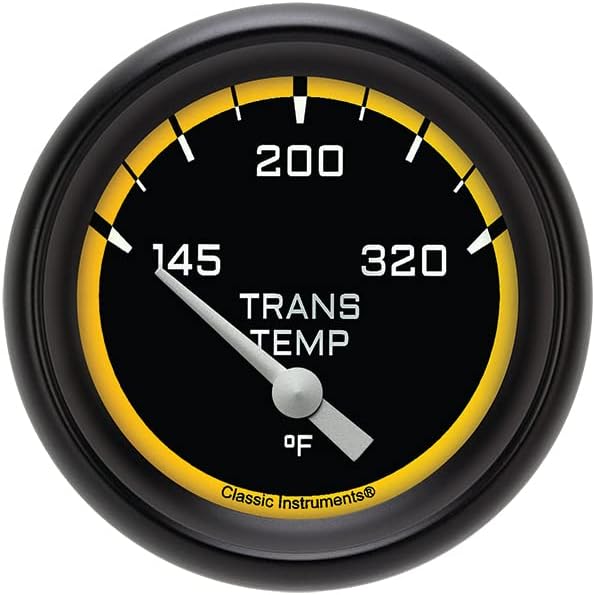 Classic Instruments AX227YBPF AutoCross Yellow 2-5/8" Transmission Temperature Gauge