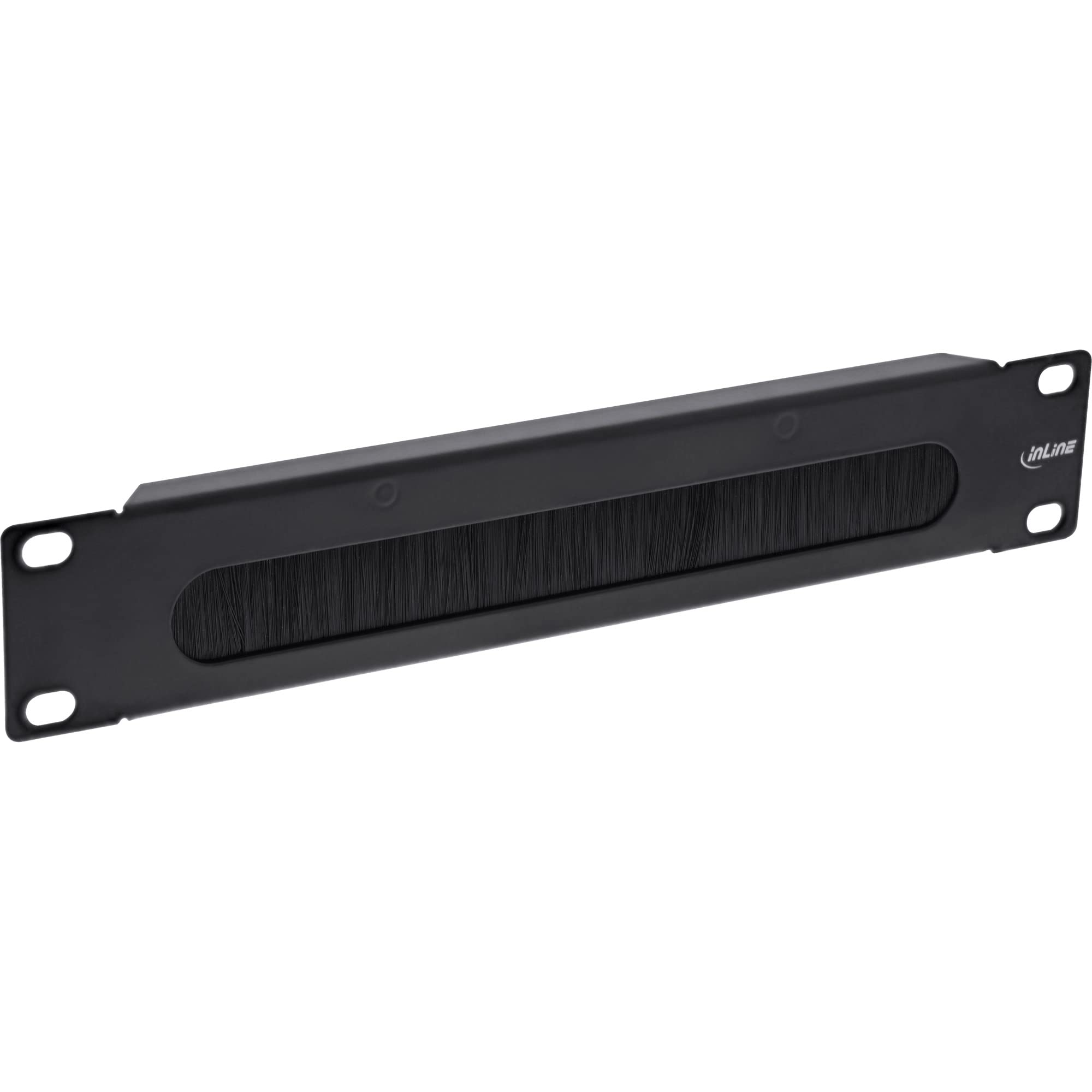 InLine 19109G 10 inch cable feed through plate with brush, 1HE, RAL 9005 black
