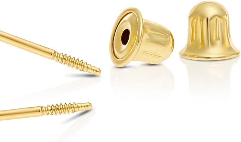 Womens 14k Gold Love Knot Stud Earrings with Long Screw-back Post - Image 3