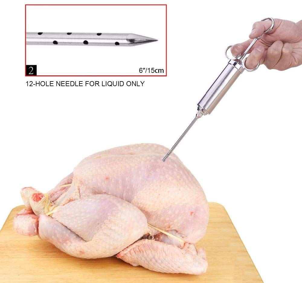 Siringa Per Carne Siringa Per Pollame Marinata Aroma Siringa Per Carne Siringa Per Condimento Kit Per Griglia Utensile Da Cucina 3 Pin