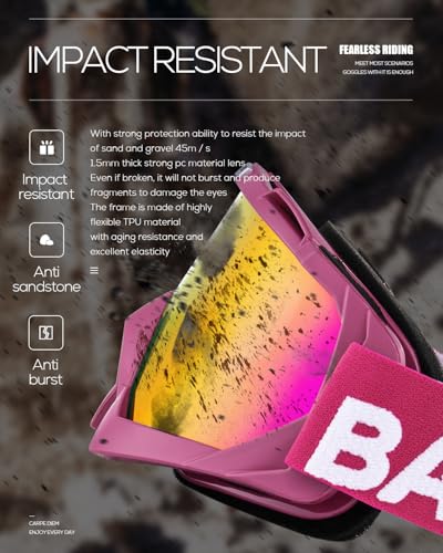 Image of BATFOX Dirt Bike ATV Goggles Motorcycle Gear Riding Motocross Dirtbike 4-Wheeler MX DH Accessories Goggles Glasses for Men Women Youth UV400 Protection Dust-proof Anti-Slip Strap