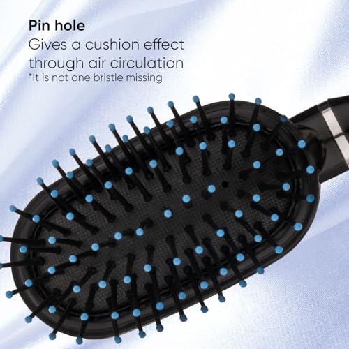 Image of Vega Compact Cushion Hair Brush Air Cushion Base Ball Tipped Nylon Bristles Anti-Tangle Scalp Massaging Detangling Brush for Women Men, Travel Friendly Wet Dry Hair Brush, Grooming & Styling (E31-CB)