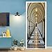 Adesivo per Porte Corridoio Dell'Edificio Del Palazzo Sticker Porte Interne Rimovibile Porta Decalcomanie per la Decorazione 90x200cm