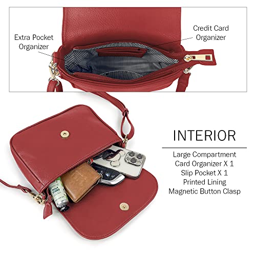Image of EVVE Small Crossbody Bags for Women Trendy Flap Saddle Purses with Tassel Vegan leather Shoulder bag