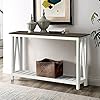 ChooChoo Farmhouse Console Table, Rustic Vintage Narrow Sofa Table for Entryway, Living Room, Hallway, 40 White
