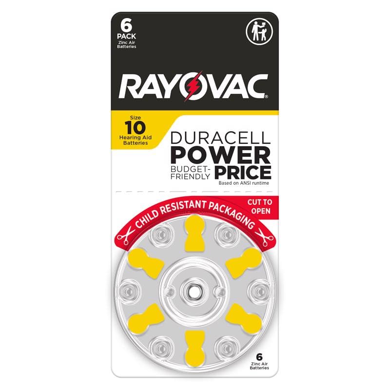Rayovac Size 10 Hearing Aid Batteries (6 Pack)