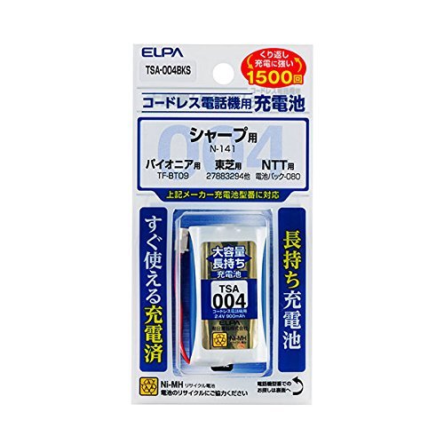 ELPA コードレス子機用充電池 TSA004BKS