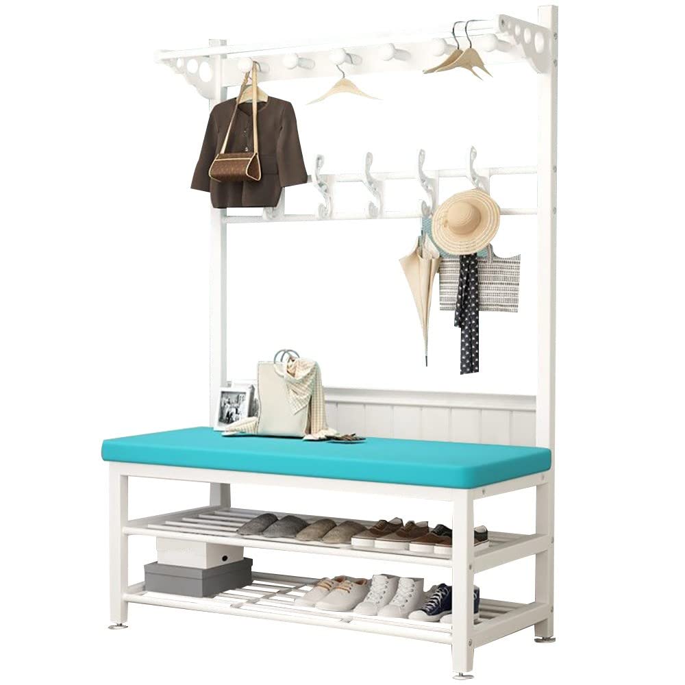 Porte-manteau design 3-en-1 de bureau et chambre avec vestiaire en métal noir