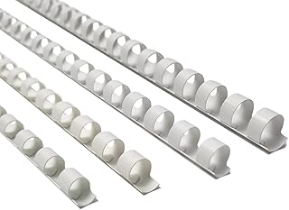 RAYSON Binding Combs, Mixed Size, 20-90 Sheet Capacity, 21 Ring, 6mm 8mm 10mm 12mm Multi-Size, A4 Plastic Binder Rings, White, Pack of 100